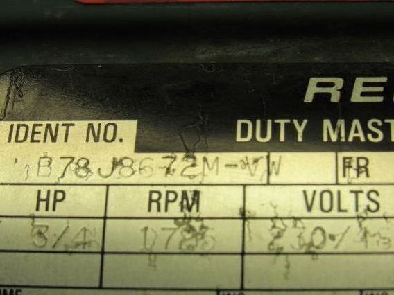 Reliance Electric B78J8672M-VW 3/4HP 230/460V 1750RPM Hazardous Electric Motor