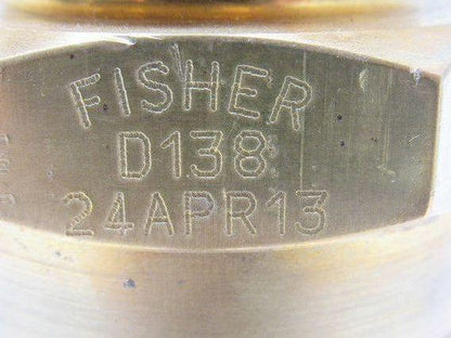 Fisher D138 LP-Gas Single Back Fill Valve W/2 x 2-1/4 (MNPT x ACME) Connections
