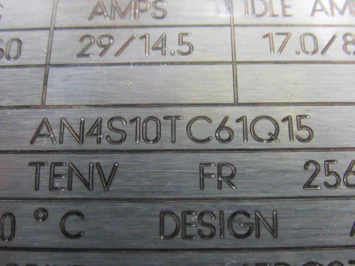 Lincoln Electric AN4S10TC61Q15 10HP 3PH 1775RPM Electric Motor W/Encoder 256 TC