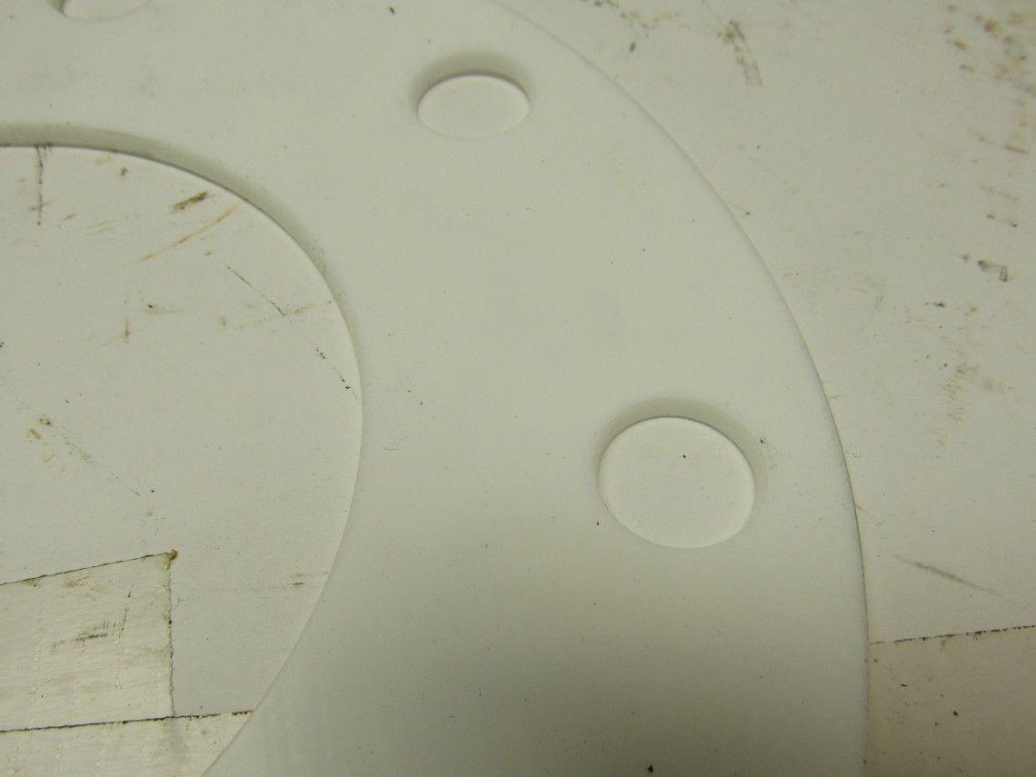 PTFE  Size 4 Pipe Gaskets W/8 Bolt Holes 4.5" ID X 1/8" Thick