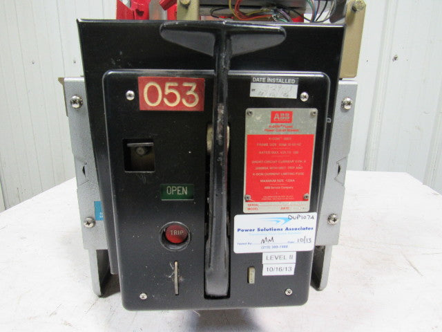 ABB Fused Circuit Breaker 1200A Max W/ABB 609902-T502 Solid State Trip Type SS