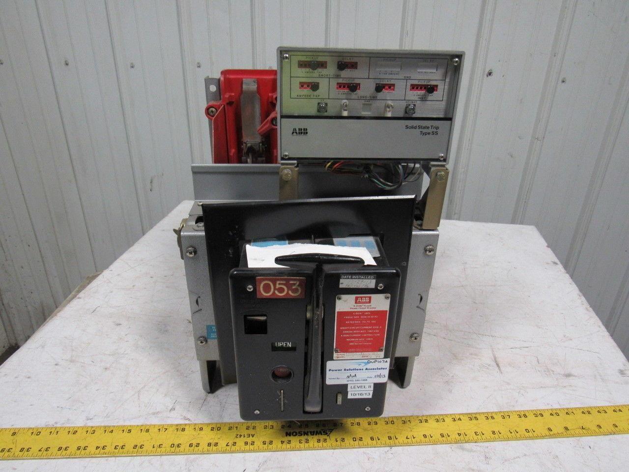 ABB Fused Circuit Breaker 1200A Max W/ABB 609902-T502 Solid State Trip Type SS