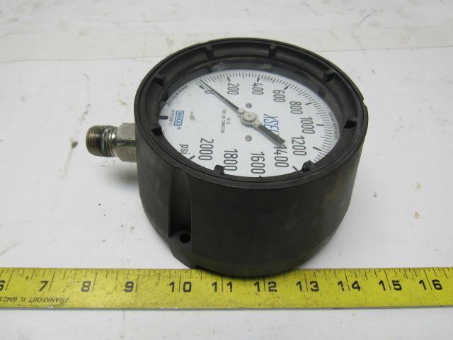 Waika 23X.34 Pressure Gauge 0-2000PSI, 1/2" NPT Stainless Connection SIZE 4-1/2"