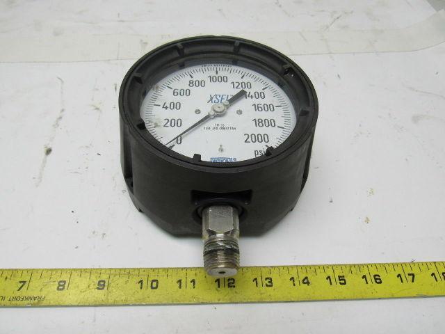 Waika 23X.34 Pressure Gauge 0-2000PSI, 1/2" NPT Stainless Connection SIZE 4-1/2"