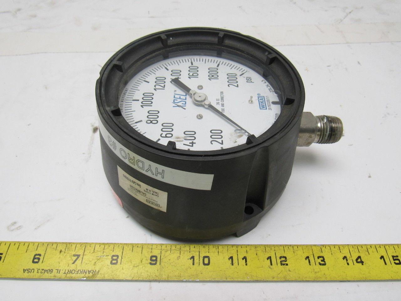 Waika 23X.34 Pressure Gauge 0-2000PSI, 1/2" NPT Stainless Connection SIZE 4-1/2"