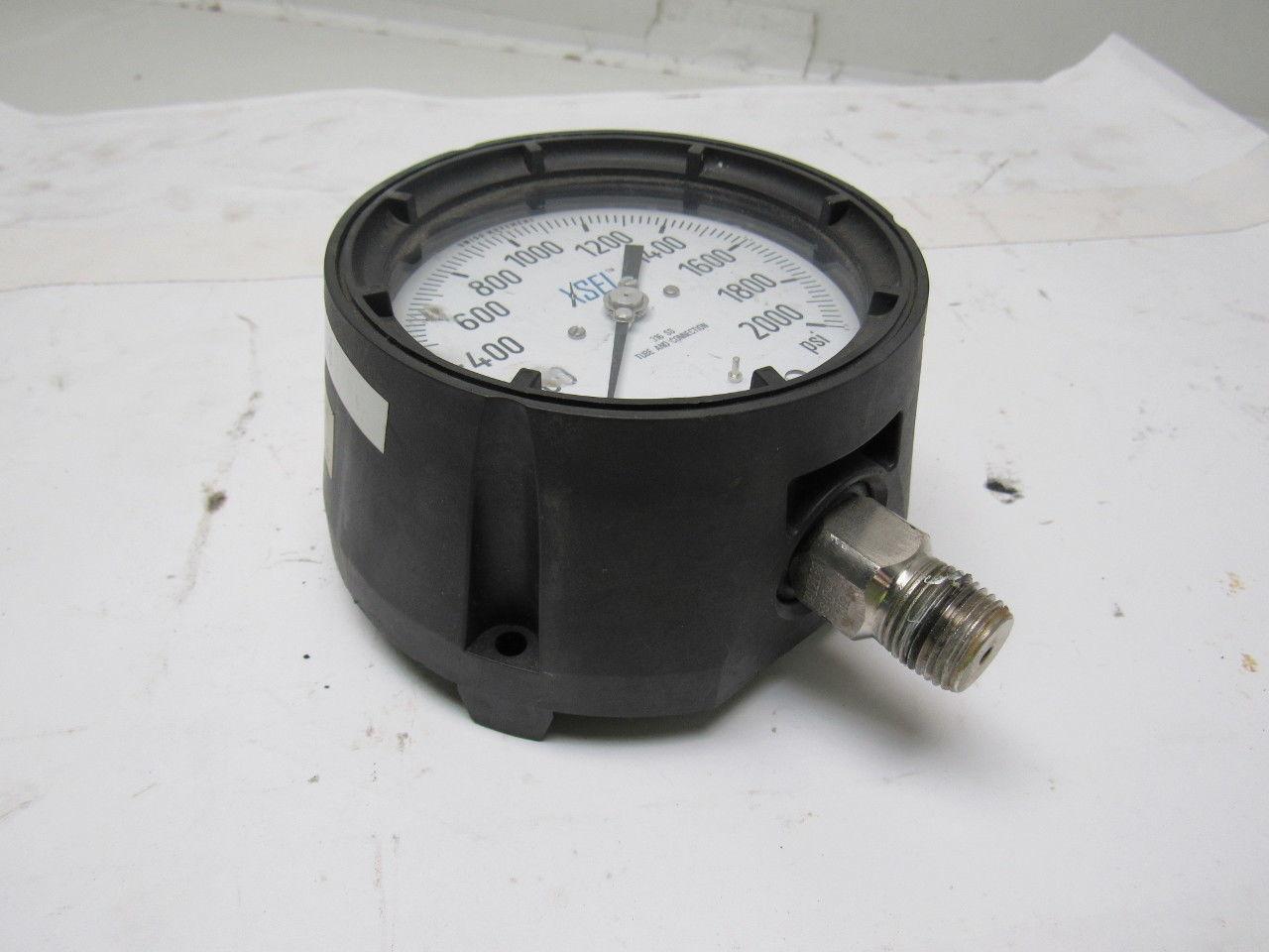 Waika 23X.34 Pressure Gauge 0-2000PSI, 1/2" NPT Stainless Connection SIZE 4-1/2"