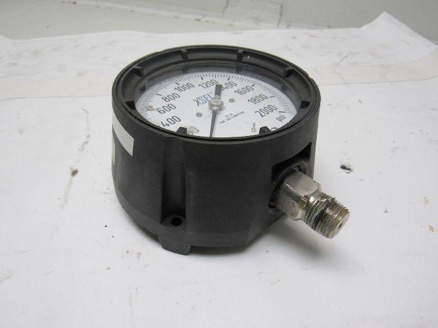 Waika 23X.34 Pressure Gauge 0-2000PSI, 1/2" NPT Stainless Connection SIZE 4-1/2"