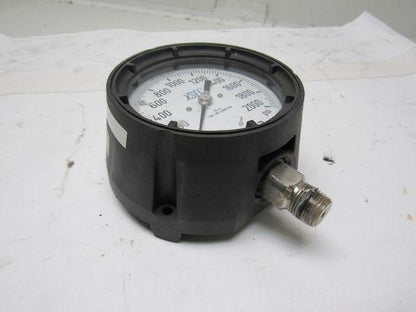 Waika 23X.34 Pressure Gauge 0-2000PSI, 1/2" NPT Stainless Connection SIZE 4-1/2"