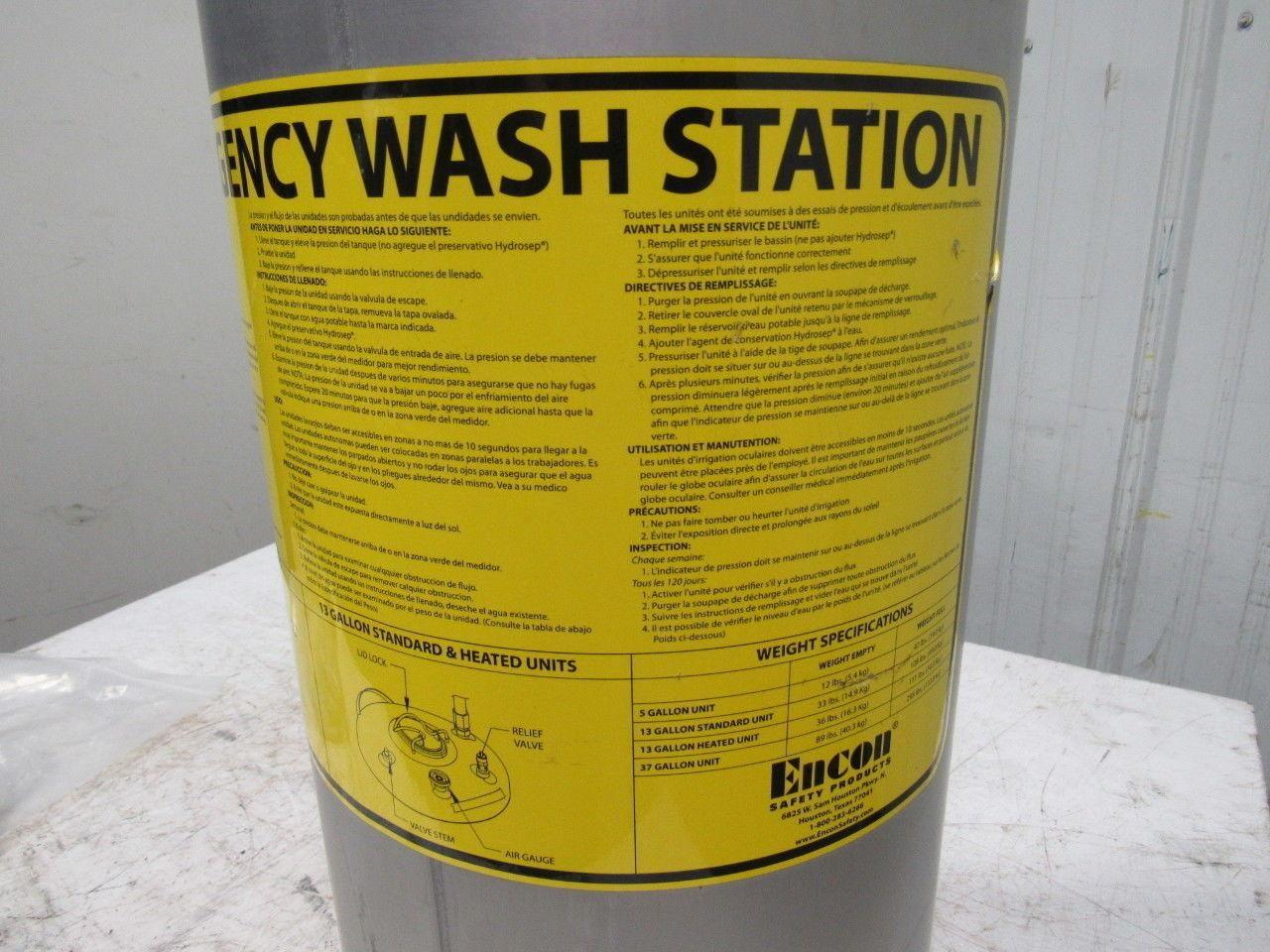 ENCON SAFETY 13 GALLON S.S. Pressurized Portable Eyewash Station