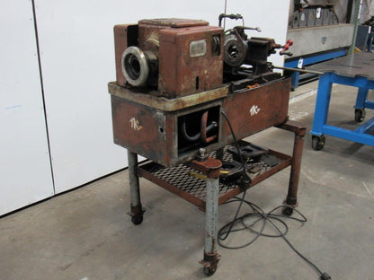 OSTER 582 Pipe & Bolt Threader W/2 Quadversal Die Heads 1/8"-2" 115V On Casters