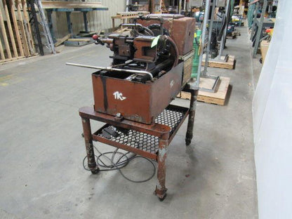 OSTER 582 Pipe & Bolt Threader W/2 Quadversal Die Heads 1/8"-2" 115V On Casters