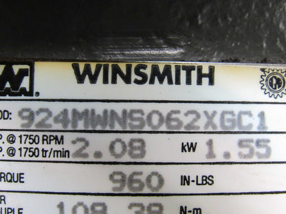 Winsmith 924MWNS062XGC1  Double Shaft Gearbox Speed Reducer 15:1 Ratio