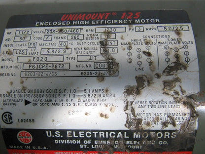 Dodge Tigear Q262B025M056L1 25:1 Ratio Gearmotor 1.5HP 1099in-lbs. Torque