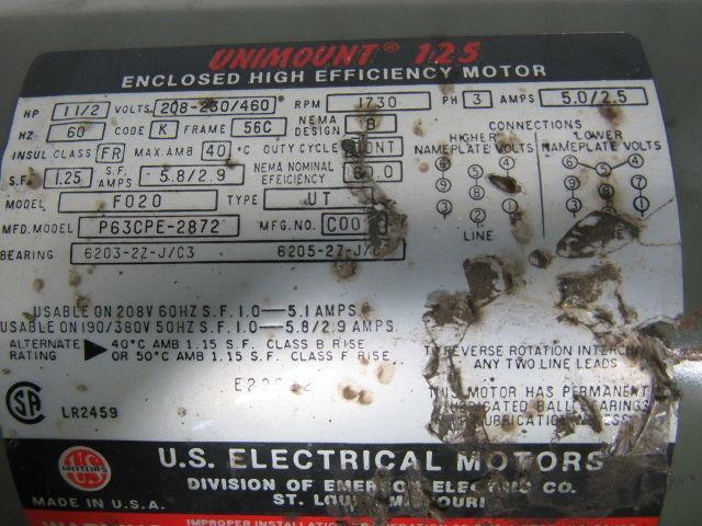 Dodge Tigear Q262B025M056L1 25:1 Ratio Gearmotor 1.5HP 1099in-lbs. Torque