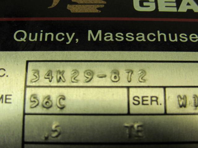 Boston Gear 34K29-872 10:1 Ratio 1/2HP 3PH 208-230/460V Gearmotor