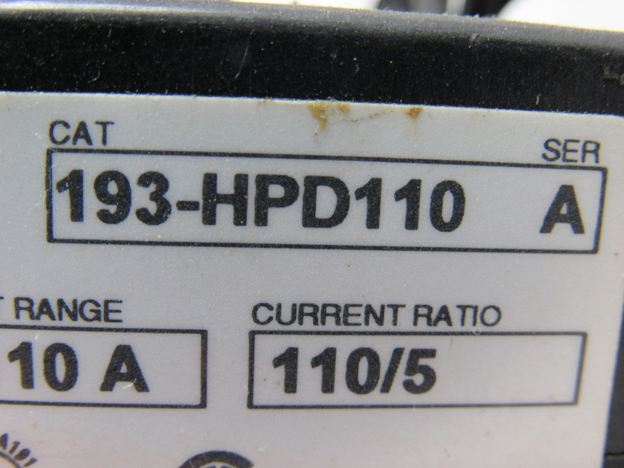 Allen Bradley 193-HPD110 Series  A Overload Relay 66-110A 110/5 Current Ratio