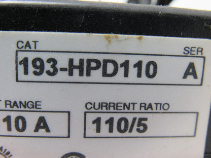 Allen Bradley 193-HPD110 Series  A Overload Relay 66-110A 110/5 Current Ratio