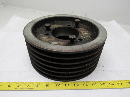 6 Groove 5L B Belt Tapered Bushing Pulley Sheave 10-1/4" OD X 4-1/2" Wide