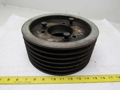6 Groove 5L B Belt Tapered Bushing Pulley Sheave 10-1/4" OD X 4-1/2" Wide
