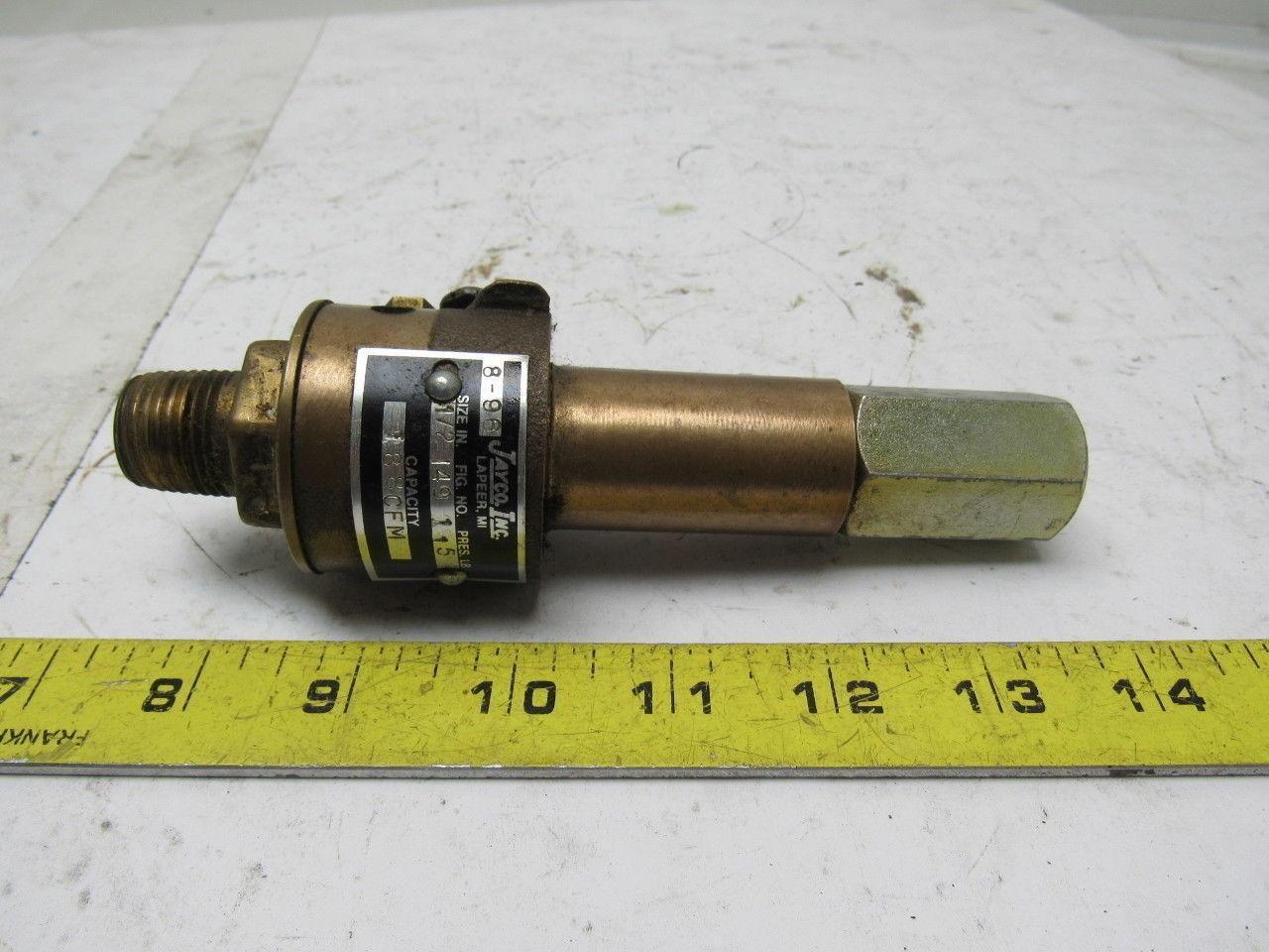 Jayco Inc. 149 Pneumatic Air Pressure Relief Valve 1/2" X 115lb. X 188CFM
