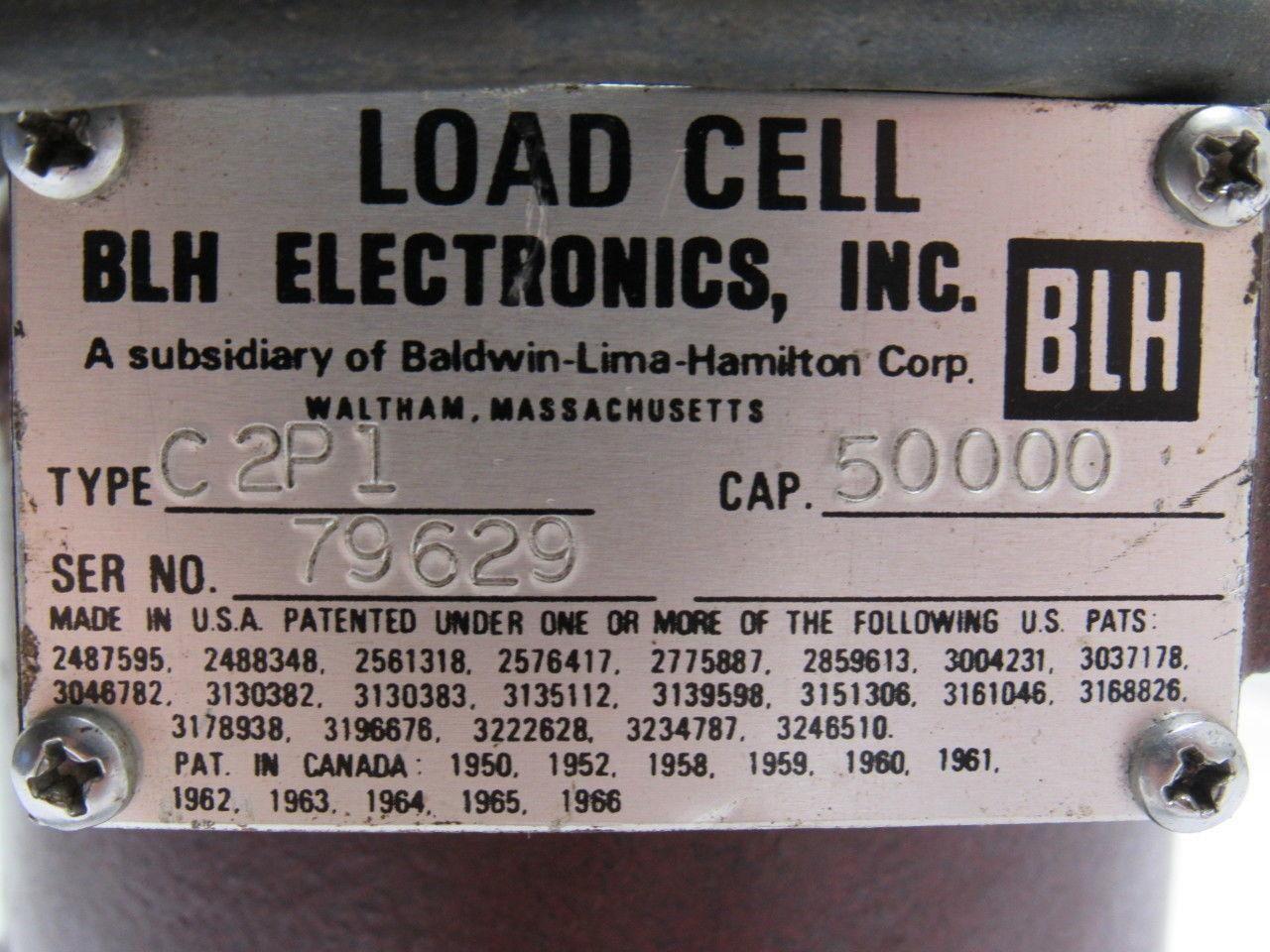 BLH Electronics C2P1 Compression Load Cell 50,000 Lb Capacity 50K