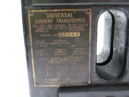 Esterline Angus Model C Universal Current Transformer 2500 Volt