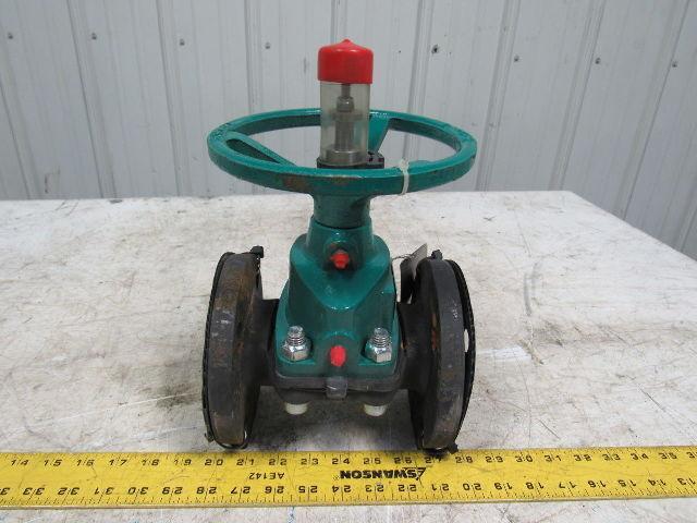 TRU-TECH 2AAAJ-CA-M-2 TRU-FLOW Rubber Diaphragm Manual Valve 2" Flange DI 175PSI