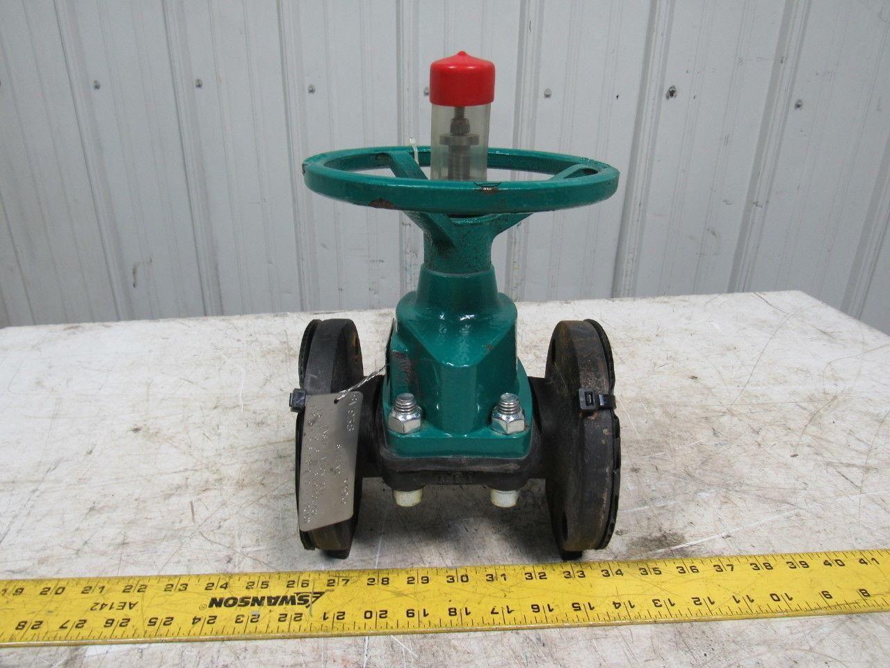 TRU-TECH 2AAAJ-CA-M-2 TRU-FLOW Rubber Diaphragm Manual Valve 2" Flange DI 175PSI