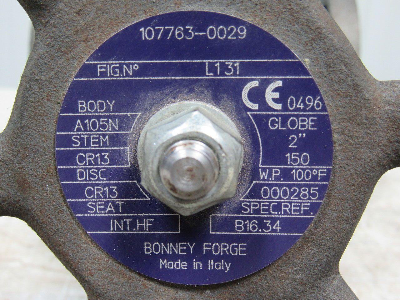 BONNEY FORGE 107763-0029 2" FCS GLOBE Valve Class 150 Steel