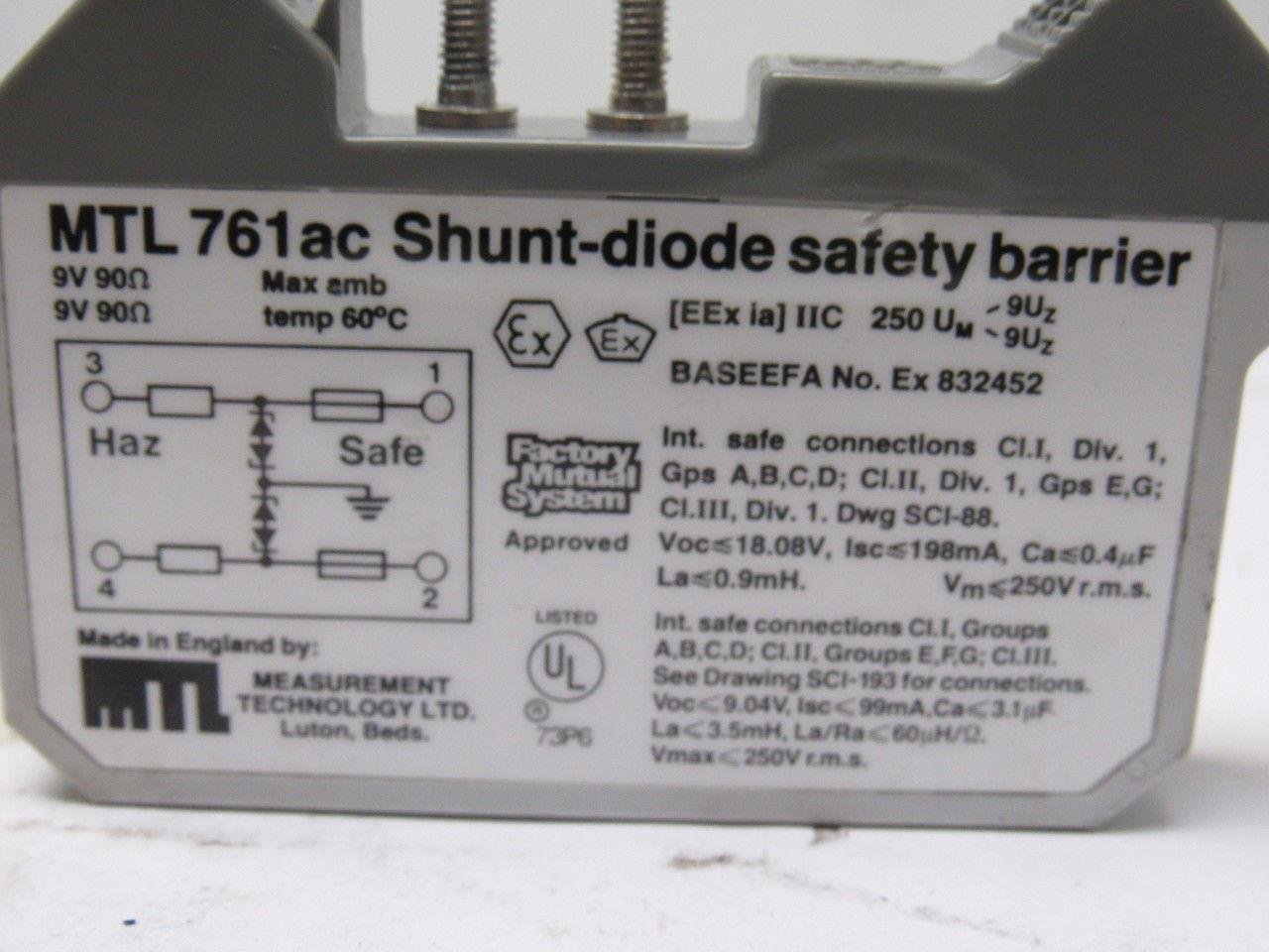 MTL 761ac Shunt-Diode Safety Barrier 9V