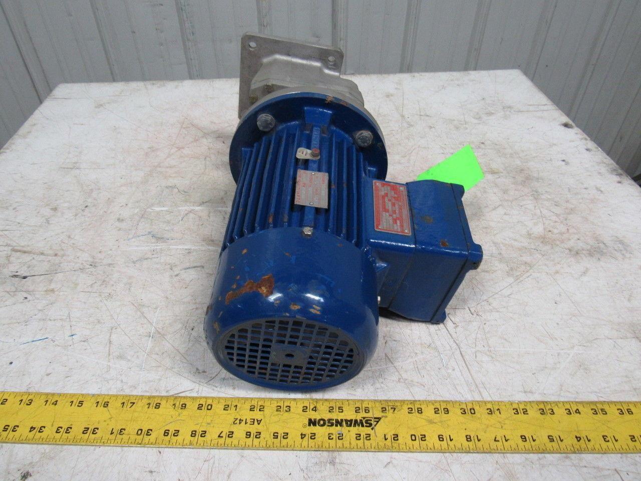 Bonfiglioli S201 F P80 Gear Speed Reducer W/1HP 280/480V Motor