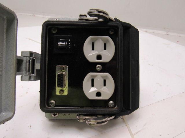 Weco N4-PLC5 Face Mount Electrical Outlet Box Interface W/Cover Door 3A 120V