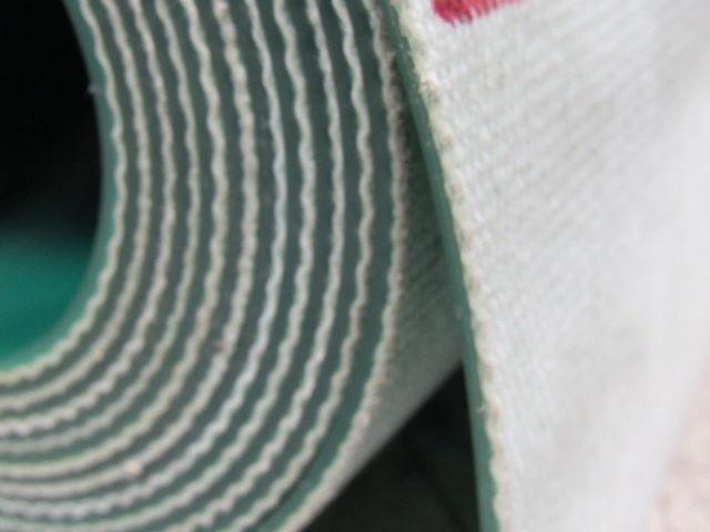 Green Urethane Smooth Top Woven Back Conveyor Belt 14' X 26" X 0.138"