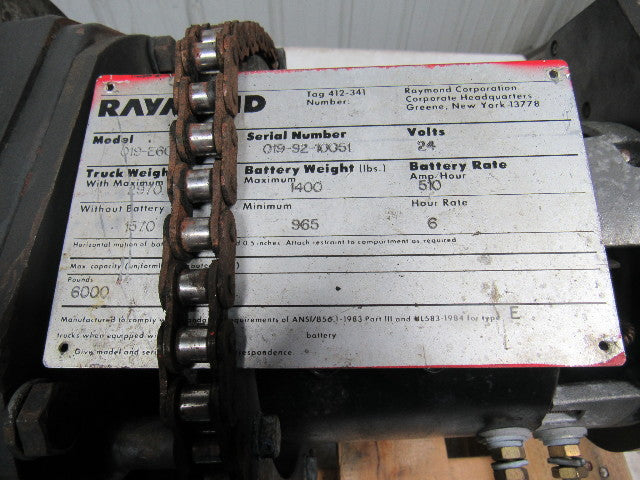 Raymond 019-E6OL Electric Fork Lift 24V Drive motor Assembly Unit