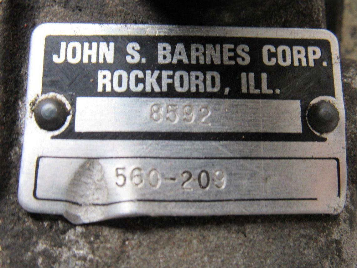 John S. Barns Corp 8592 Motor & Pump Assembly From a Raymond 019-E6OL Fork Lift