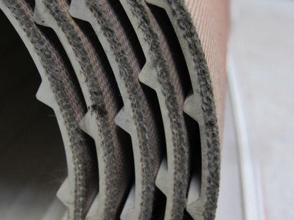 3 Ply White Cleat Ribbed Conveyor Belt 9' X 33" X 0.270"