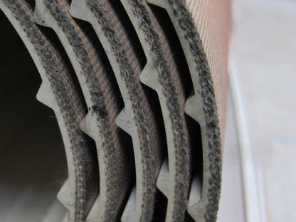 3 Ply White Cleat Ribbed Conveyor Belt 9' X 33" X 0.270"