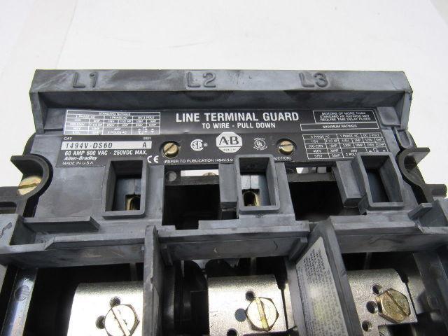 Allen Bradley 1494V-DS60 Ser A Disconnect Switch 60A 600V Non-Fused Left Hand