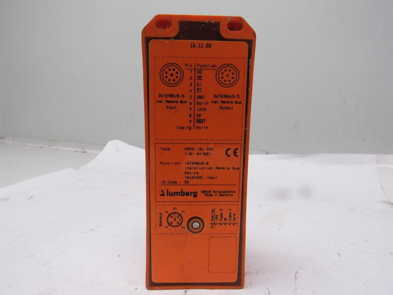Lumberg 0950 ISL 204 Fieldbus Interbus Remote Module  16x24VDC
