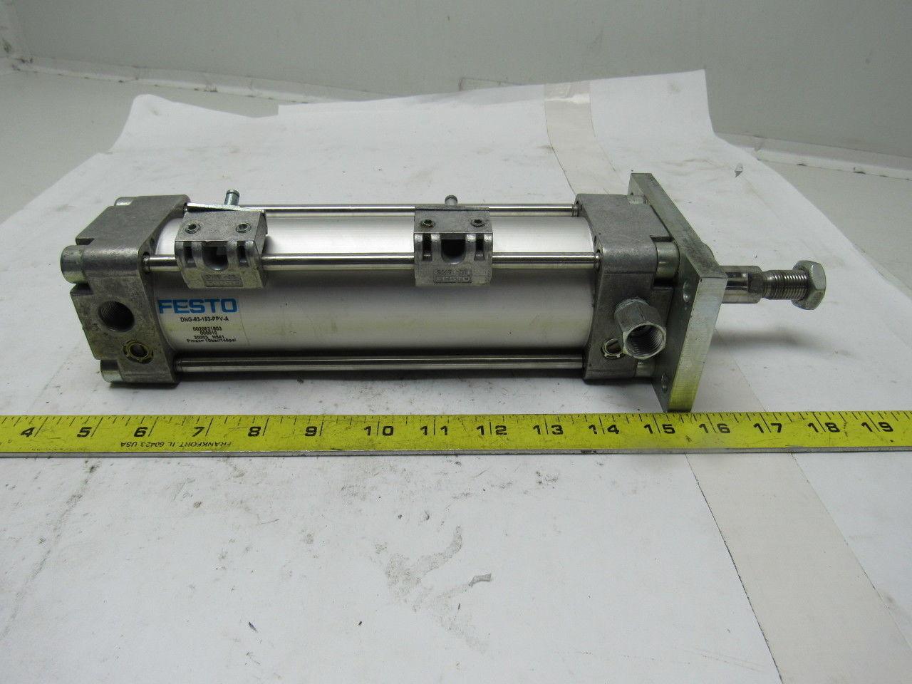 Festo DNG-63-153-PPV-A Pneumatic Cylinder 6" Stroke 20mm Rod 145 PSI