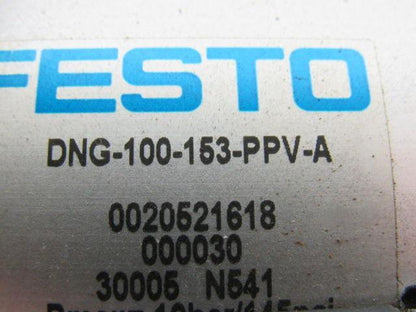 Festo DNG-100-153-PPV-A Pneumatic Cylinder 1" Rod 6" Stroke Dbl Action M20 Rod