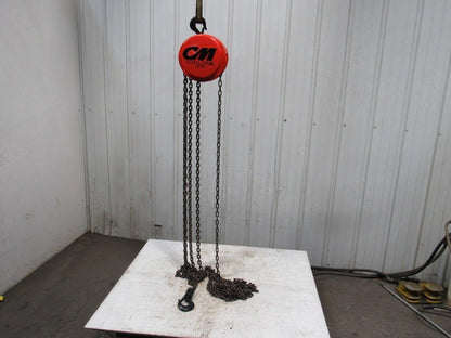 CM Cyclone Model S 1 Ton Manual Chain Fall Hoist 19' Lift w/Load Limiter Tested