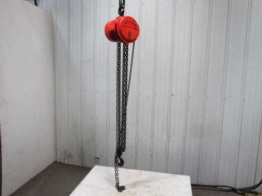 CM Cyclone Model M 1-1/2 Ton Manual Chain Fall Hoist 11' 4" Lift Load Tested