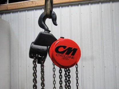 CM Model S 10 Ton Manual Chain Fall Hoist 8' 3" Lift w/Load Limiter Tested