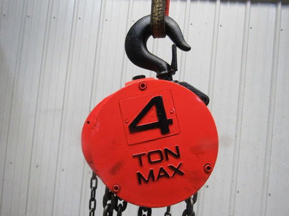 CM Model S 4 Ton Manual Chain Fall Hoist 32' 6" Lift w/Load Limiter Tested