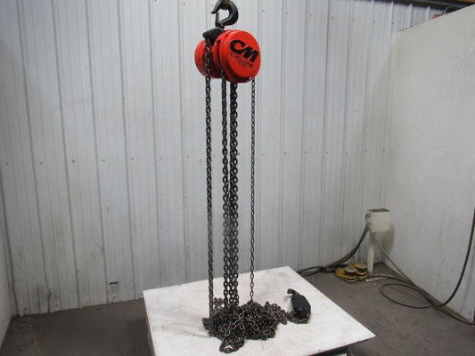 CM Model S 4 Ton Manual Chain Fall Hoist 32' 6" Lift w/Load Limiter Tested