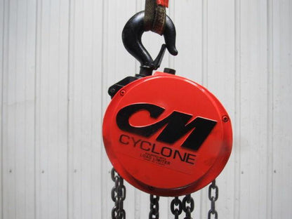 CM Cyclone Model S 3 Ton Manual Chain Fall Hoist 4'4" Lift w/Load Limiter Tested