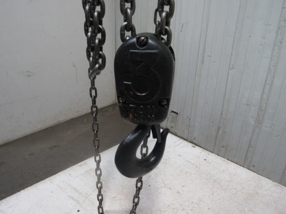 CM Cyclone Model S 3 Ton Manual Chain Fall Hoist 4'4" Lift w/Load Limiter Tested