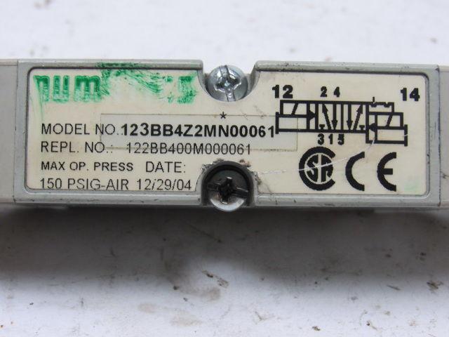 Numatics 123BB4Z2MN00061 4/2 Way 150 PSIG 24VDC Piloted Solenoid Valve