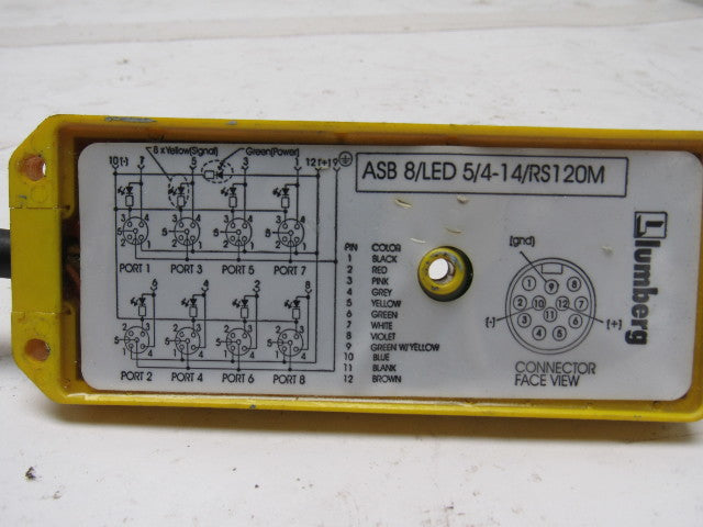 Lumberg ASB 8/LED 5/4-14/RS120M 8 Port Micro J- Box W/ LED Indicators Lot Of 3